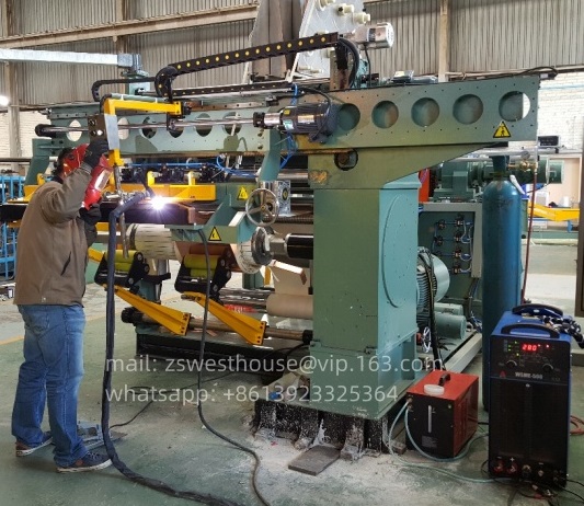 Foil winding machine with TIG welding system installed in Africa.